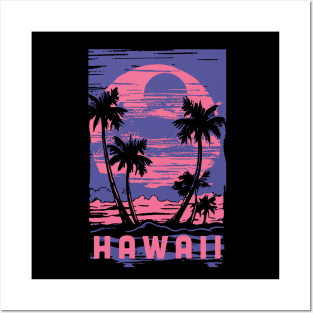 Hawaii Souvenir Lifestyle Cyberpunk Vacation Trip Posters and Art